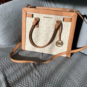 Michael Kors Brown and Cream Satchel